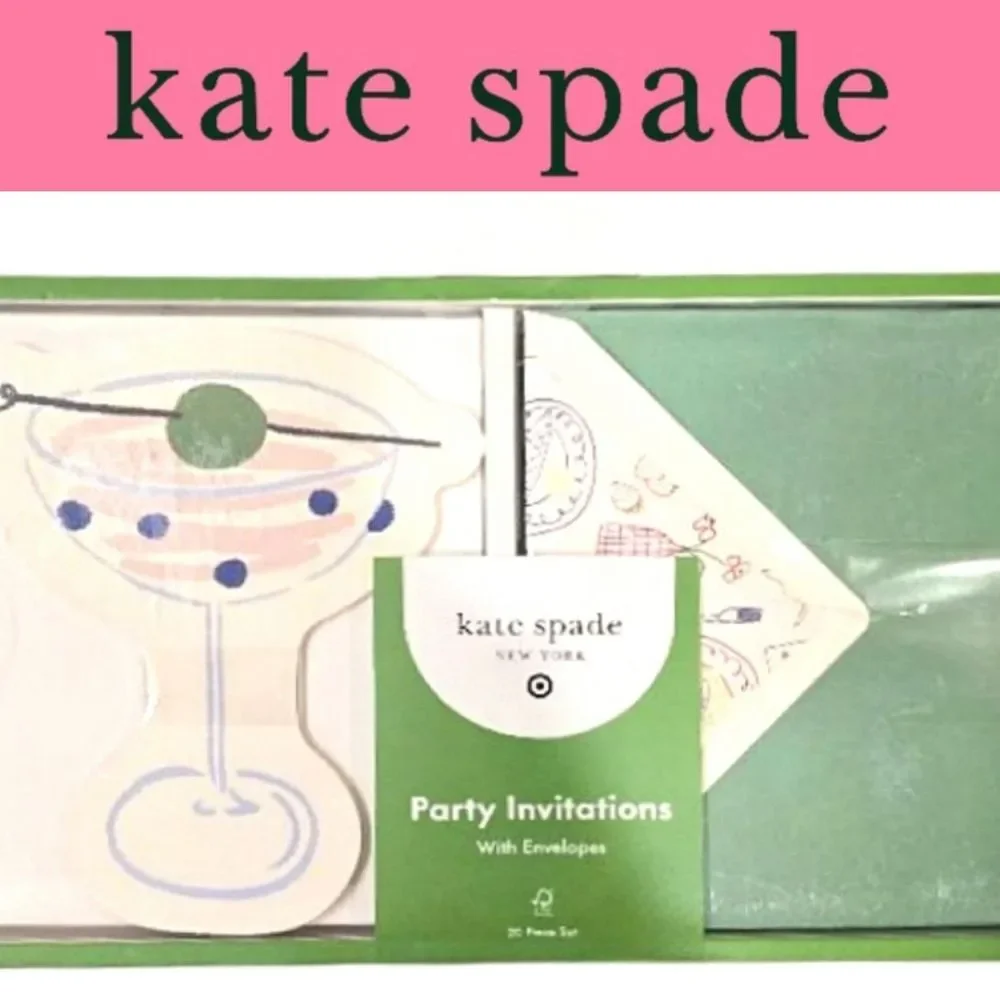 Kate Spade New York Martini Party Invitations‎ w/Envelopes